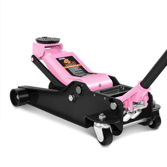 Motoring Floor Jack 4 Ton (8000 lbs) Capacity, Fast Lift Low Profile Hydraulic Trolley Jack, Steel Heavy-Duty Service Car Jack, Lifting Range 4.5"-20", Pink
