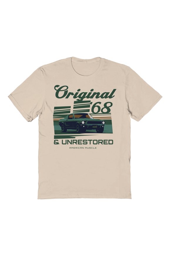 Original & Unrestored American Muscle Graphic Sand Men's Cotton T-Shirt