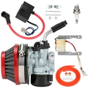 Motorized Bike Carburetor with CDI Ignition Coil Magneto Coil Kit Replacement for 80cc 100cc 49cc 50cc 66cc 2 Stroke Engine Motorized Bicycle Gas Motor Parts