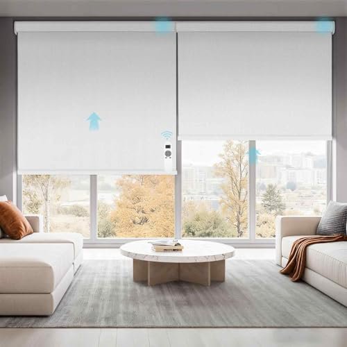 Motorized Blinds with Remote,100% Blackout Roller Shades for Indoor Windows,Cordless Automatic Blinds for Windows (Customize Size)$$Home Decor, Kitchen, & Other