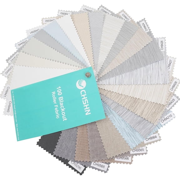 Motorized Blinds with Remote, Smart Electric Roller Shade, Fabric Swatch, Automatic 100% Blackout Window Blinds Sample Book, App & Voice Control, Smart Home Compatible, 24 Color Options