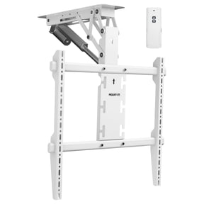 Mount-It! Motorized Ceiling TV Mount Silent Electric Flip Down TV Mount for 50-90 Screens, Retractable Drop Down Design, RF Remote, VESA Compatible, 88 lbs Capacity, White