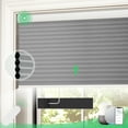 thumbnail image 1 of Motorized Cellular Shades with Remote Control Smart Cordless Honeycomb Blinds Blackout Rechargeable Automatic blinds with Free Solar Panel, Electric Blinds for Privacy Protection, 46" W x 48"H Gray, 1 of 6