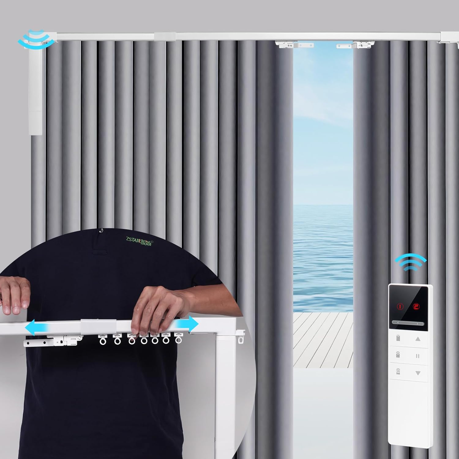 Motorized Curtains Tracks,Smart Curtains Motorized Opener Electric