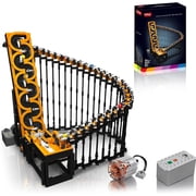 Motorized Harp Marble Roller Coaster Building Blocks Set, 1547+ Pcs, Track with Loops & Lift Mechanism, STEM Toys for Adults,