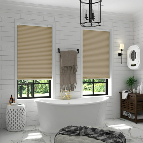 Motorized Honeycomb Blinds: Ultimate Light Control and Privacy at Your Fingertips Beige 39 x 72