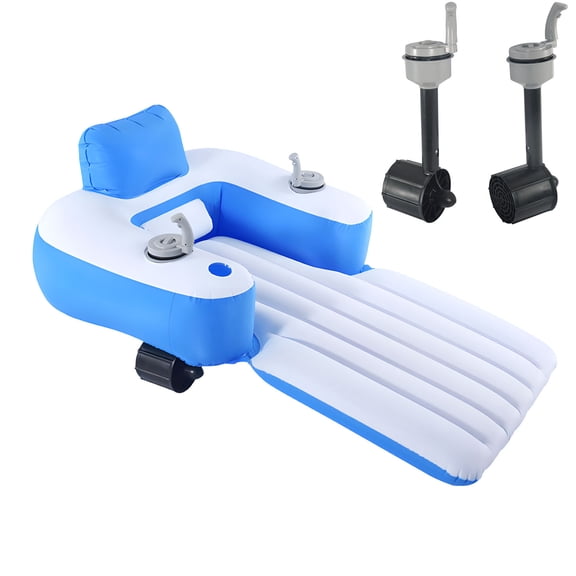 Motorized Inflatable Pool Float Chair, Electric Floating Lounger with Propellers, Easy-to-Use Pool Raft for Adults