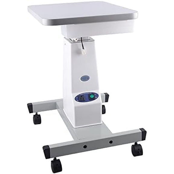 Motorized Instrument Table, Professional Optical Eyeglass Equipment Optometry Machine Lift Table with Wheels Adjustable Height, Eyeglass Motorized Instrument Electric Power Work Table 18.9" x 15.7"