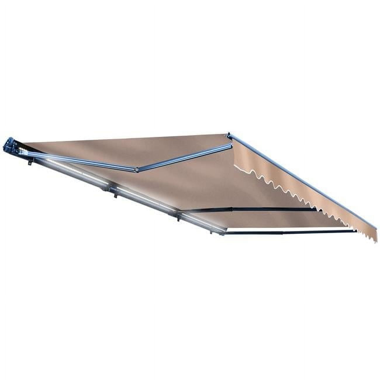 20' x 10' Sand Motorized Patio Awning with LED Lights