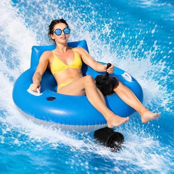 Motorized Lazy Floatie, New Rechargeable Motorized Floats with Cup Holder