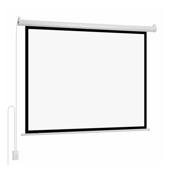 Motorized Projector Screen 72 inch 4:3, 1080P HD Electric Projection Screen Wall Mounted, Remote Control Movie Screen for Home Theater Office