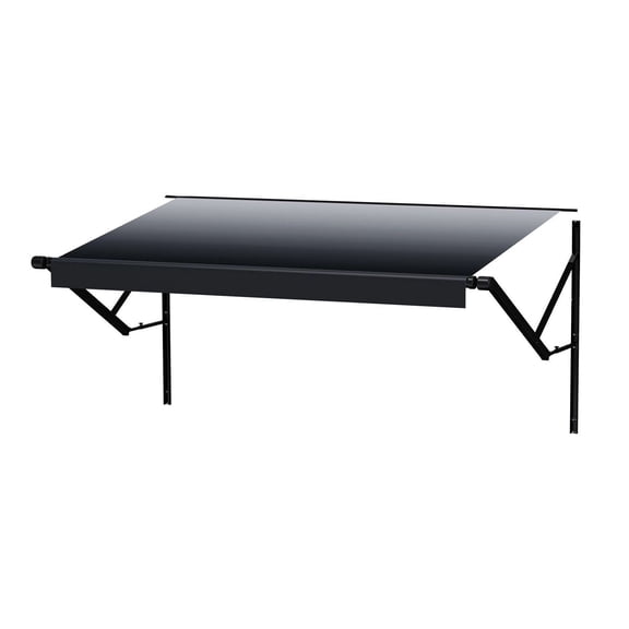 Motorized RV Awning 10ft, Retractable Trailer Awning, Electric RV Shade, Aluminum Alloy Frame, Waterproof UV Protection, Fits Most RVs - Black