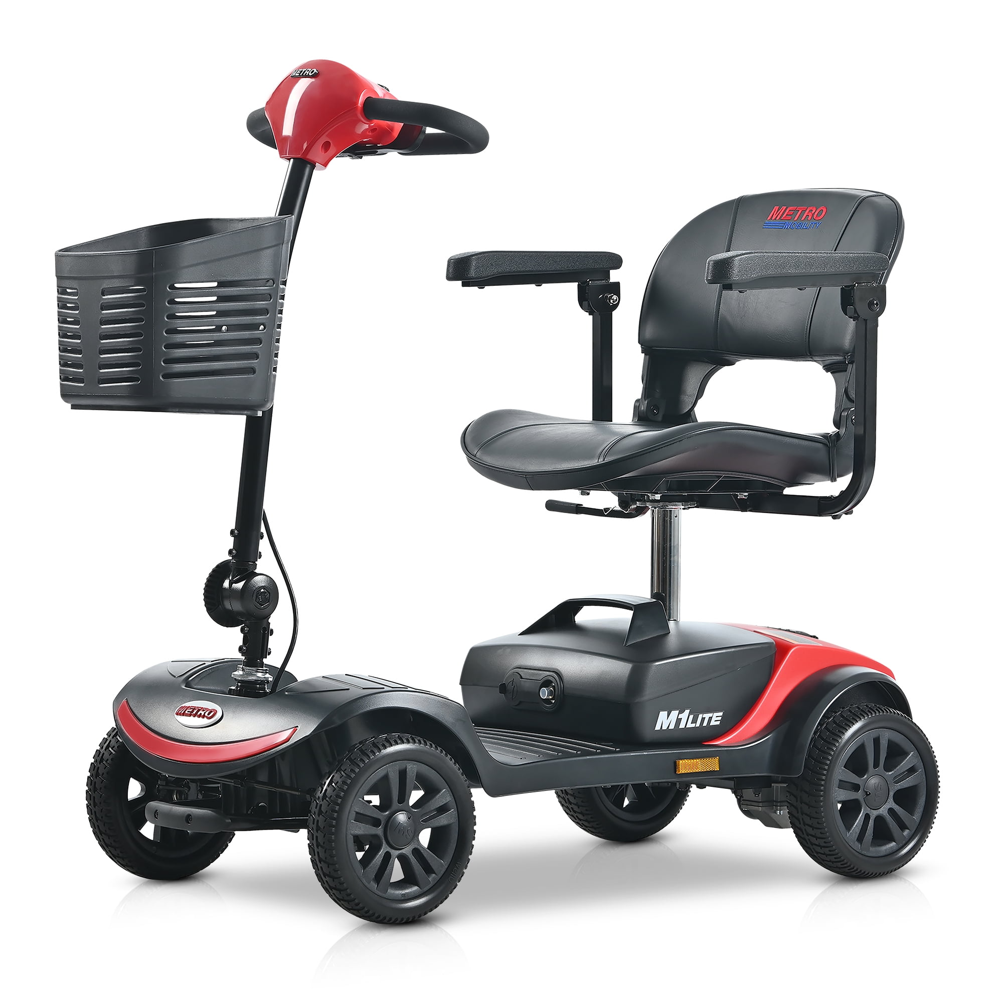 Motorized Scooter with 360° Swivel Seat, 4 Wheel Electric Mobility