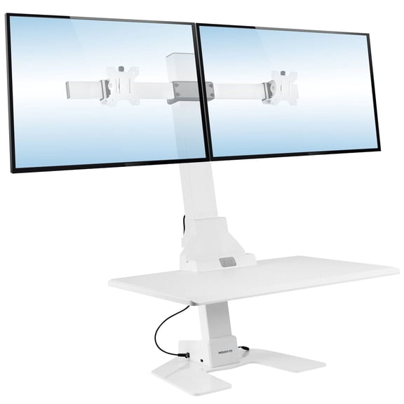 Motorized Sit-Stand Desk Converter for 2 Monitors
