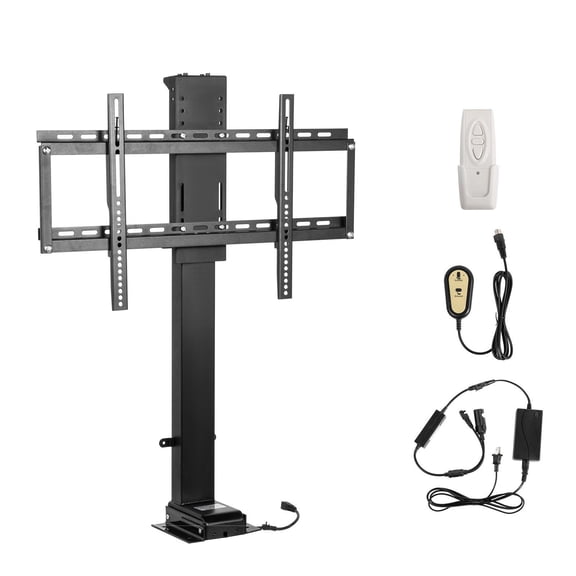 Motorized TV Lift Cabinet with Swivel Base, Height Adjustable from 28 to 68 Inches for 32-70 Inch TVs, Supports 154 Lbs, 30-Degree Manual Rotation