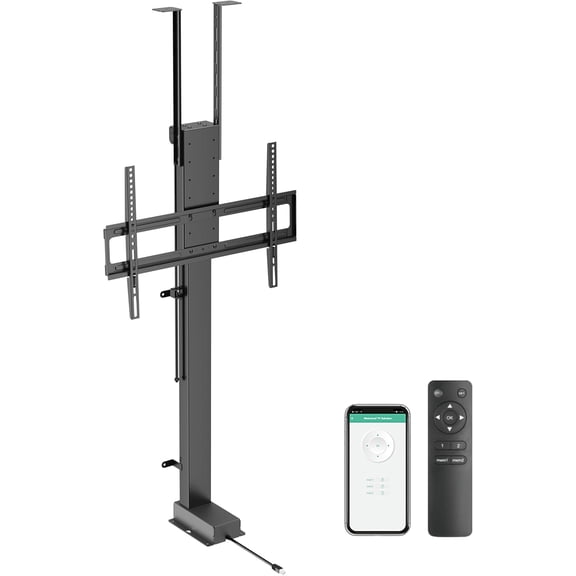 Motorized TV Lift & Ceiling Drop Down Mount for 43-88 Inch TVs - 47in Travel Distance RF Remote WiFi Voice Control Floor/Ceiling Installation Max VESA 600x400, 132 lb Limit