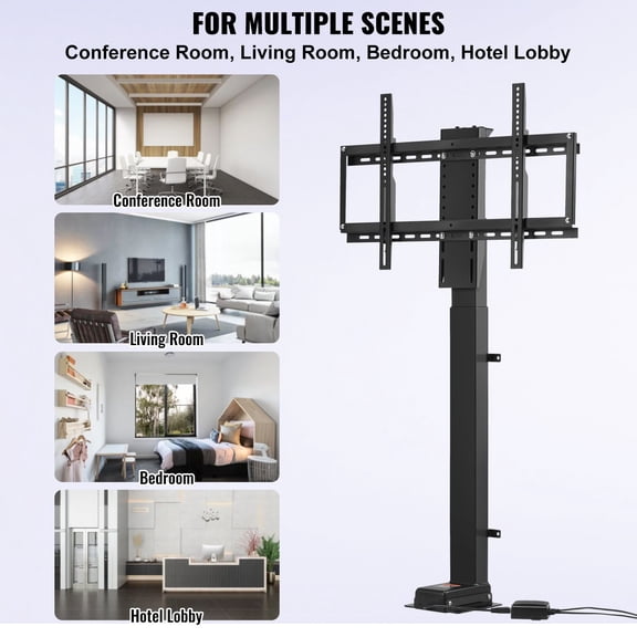 Motorized TV Lift Stroke Length 35"es Motorized TV Mount Fit for 32-65"TV Lift with Remote Control Height Adjustable 28.7-64.2",Load Capacity 154 Lbs