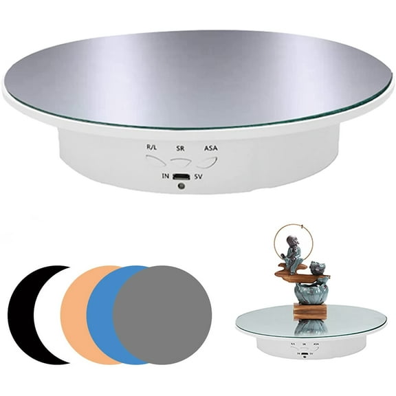 Motorized Turntable Motorized Display 90-180-360 Degrees, Load 8 Kg, Diameter 20 Cm White