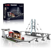 Motorized Urban Railway Building Blocks Set, 1488+ Pcs Train Station with Tracks, Bridge & Control Station, Creative DIY STEM Toys Construction Kit