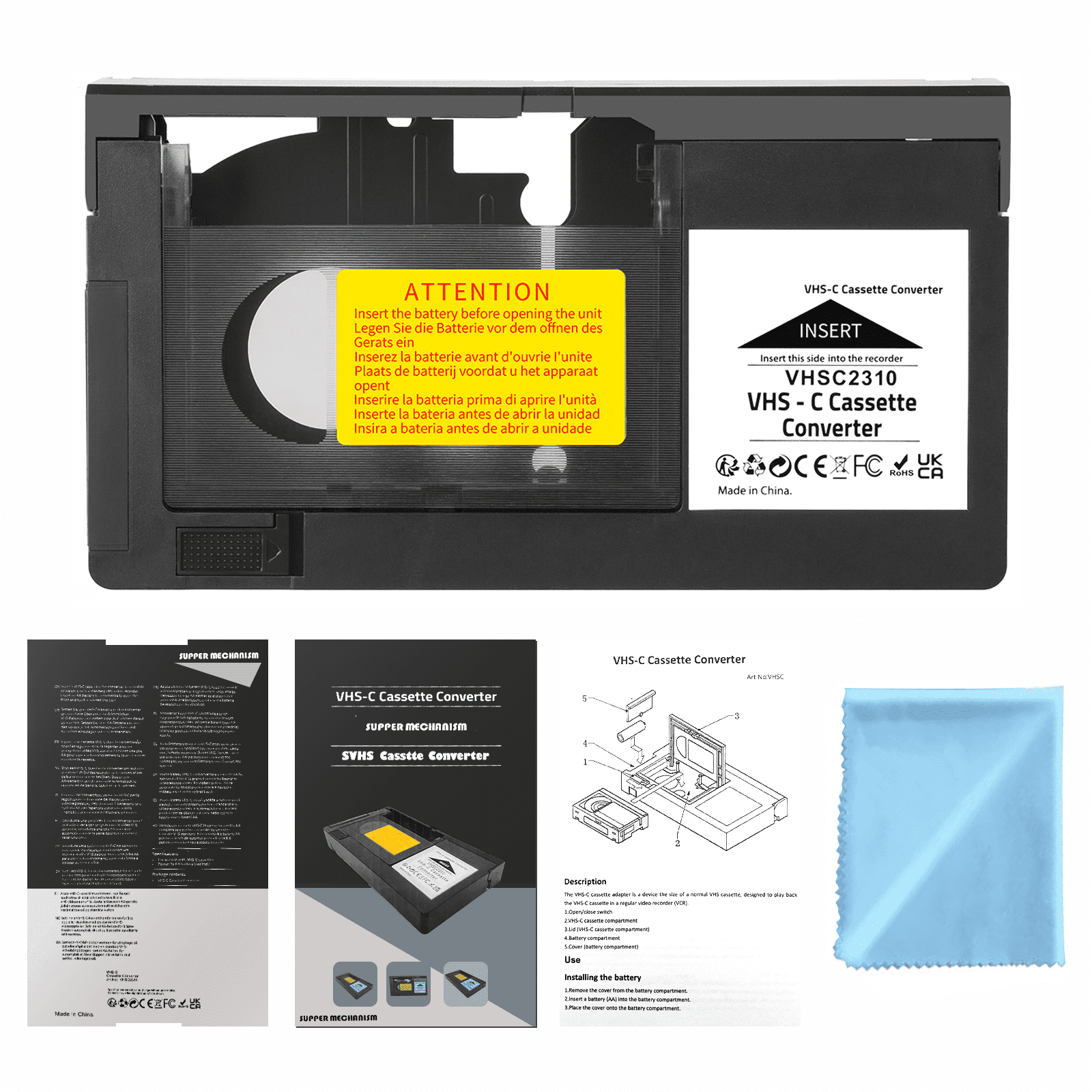 Motorized VHS-C to VHS Cassette Adapter For JVC C-P7U CP6BKU C-P6U