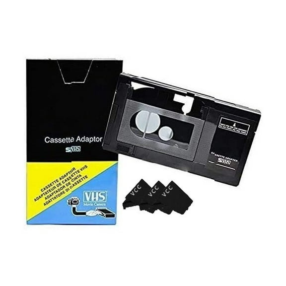 Motorized VHS-C to VHS Cassette Adapter for JVC RCA Panasonic + 3 Micro-Fiber