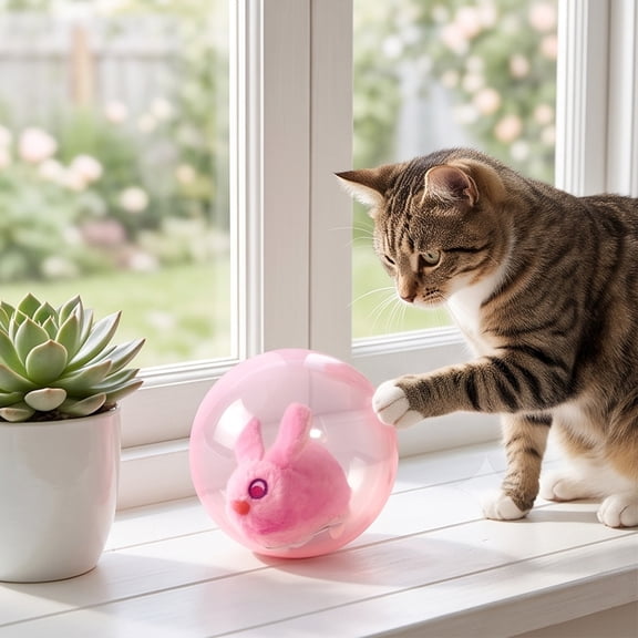 Motorized Walking Rolling Hamster Toy, Interactive Electronic Pet, Mini Stuffed Critter for and Toddlers