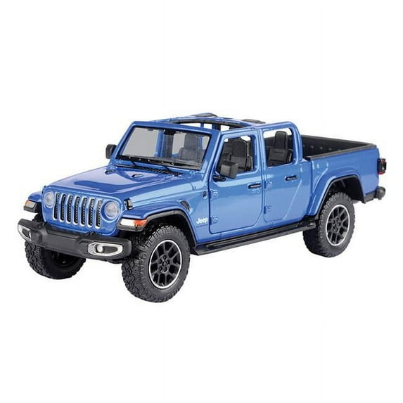 Motormax MOT79367BL 1-24 & 1-27 Diecast Model Car for 2021 Jeep Gladiator Overland Open Top Pickup Truck44, Blue Metallic