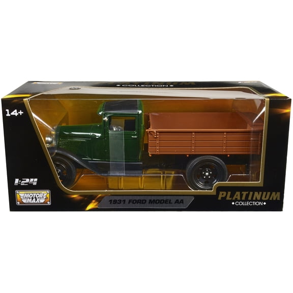 1931 Ford Model AA Pickup Truck Dark Green and Black Platinum Collection Series 1 24 Diecast Model Car by Motormax