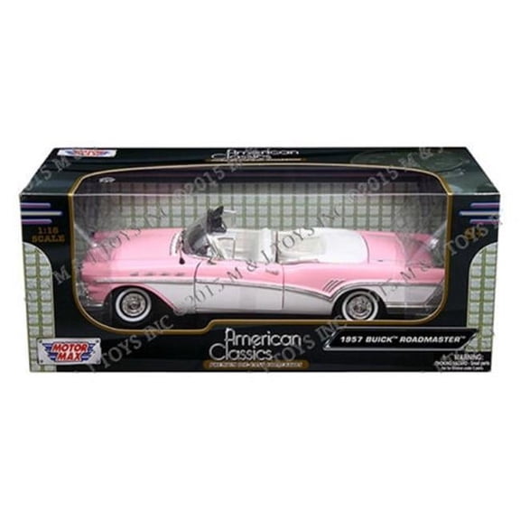 Motormax 1957 Buick Roadmaster 1 by 18 Diecast Model Car - Pink