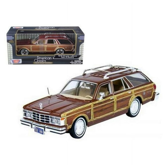 Motormax 1979 Chrysler Lebaron Town & Country Burgundy 1-24 Diecast Model Car - Burgundy - 6in. H x 11in. W x 6in. D - 2 lbs