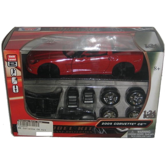Motormax 2005 Corvette C6 Red Die Cast 1:24 Model Car Kit 73270