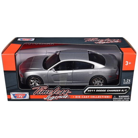 Motormax - 2011 Dodge Charger R/T Hemi Silver 1/24 Diecast Model Car