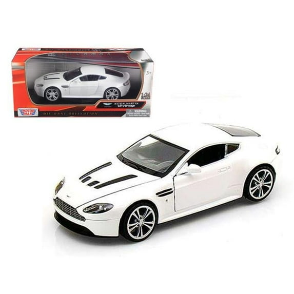 Motormax 73357w 1 by 24 Aston Martin V12 Vantage Diecast Car Model - Pearl White