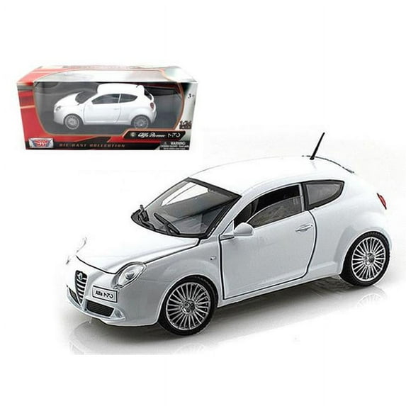 Motormax 73371w 1 by 24 Alfa Romeo Mito Diecast Car Model, White