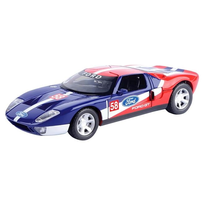Motormax 73799 Ford GT Concept No.58 Blue & Red with White Stripes GT Racing Series 1-24 Diecast Model Car