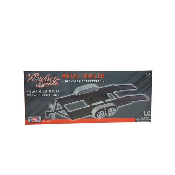 Motormax 76001 Trailer Car Carrier 1:24 Scale diecast Model, Black