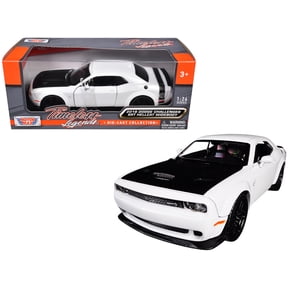 2018 Dodge Challenger SRT Hellcat Widebody White with Black Hood 1 24 Diecast Model Car by Motormax