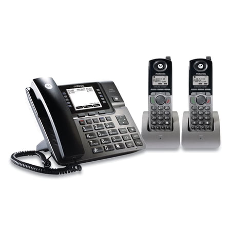 Motorola 1-4 Line Wrls Phone System Bundle, 2 Additional Cordlss Handsets