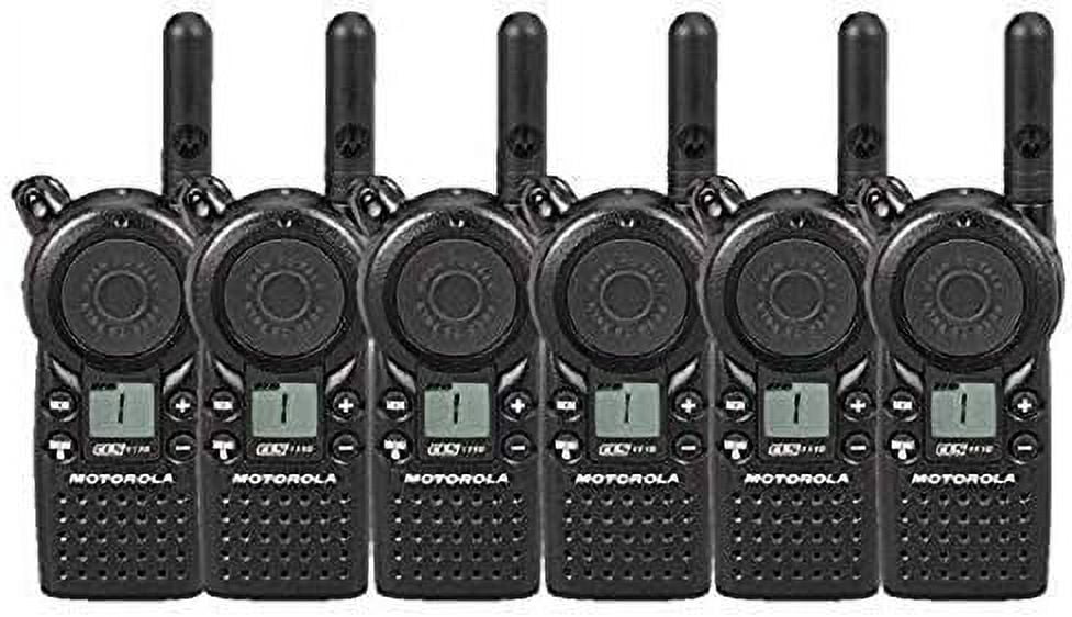 Motorola 1-Channel Two Way Radio, CLS1110, Black, 6 Pack