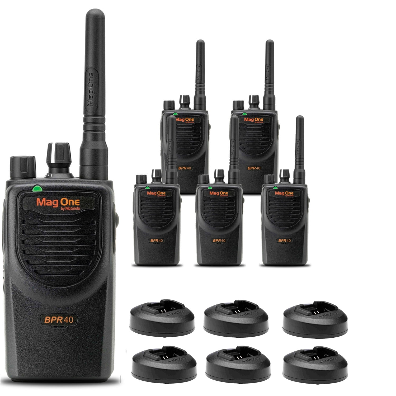 Motorola BPR40 Mag One Series 4W UHF 8-Channel Two-Way Radio (BPR40-U8) (6 Pack)