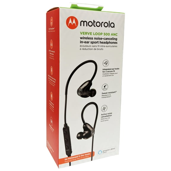 Motorola Bluetooth Inner Ear Headphones, Black, VERVA LOOP 500 ANC