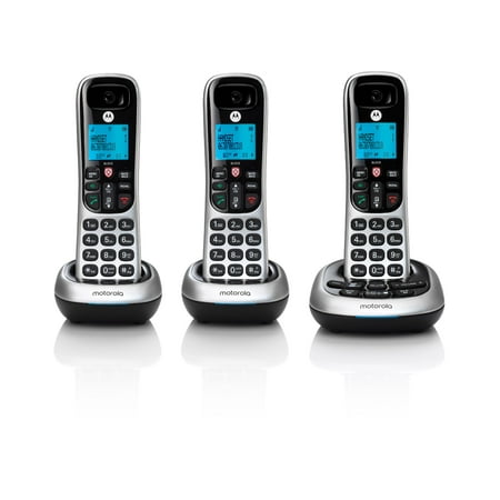 Motorola - MOTO-CD4013 Expandable Cordless Phone System with Digital Answering System - Black