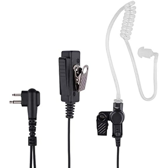 Motorola CP200 CP200D Earpiece, Compatible with Motorola BPR40 CP100D CP185 RDM2070D Two Way Radio Headset Walkie Walkie Surveillance Kit Police Headphones (Motorola 2 Pin)