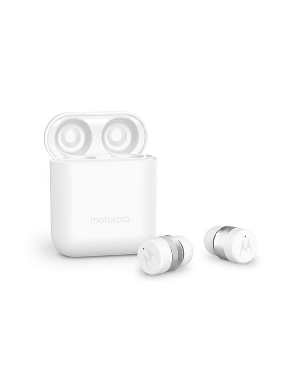 Motorola Compact Water-Resistant True Wireless Bluetooth Earbuds Headphones, White