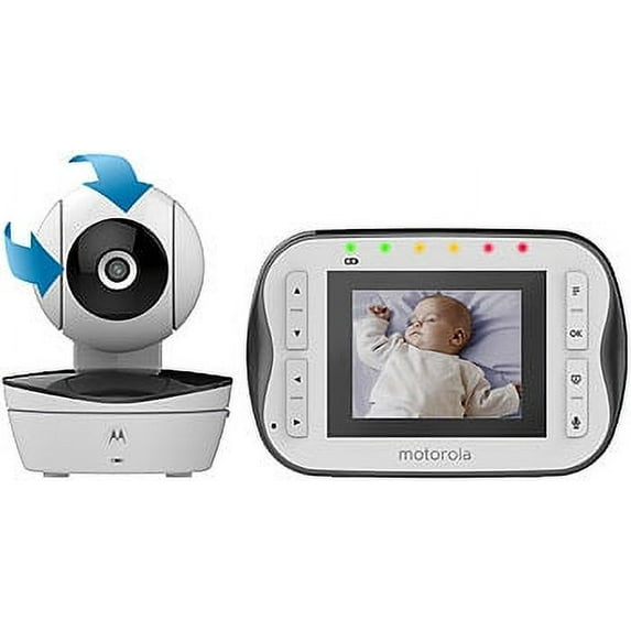 Motorola Digital Video Baby Monitor MBP41S with Video 2.8 Inch Color Screen, Infrared Night Vision, with Camera Pan, Tilt, and Zoom