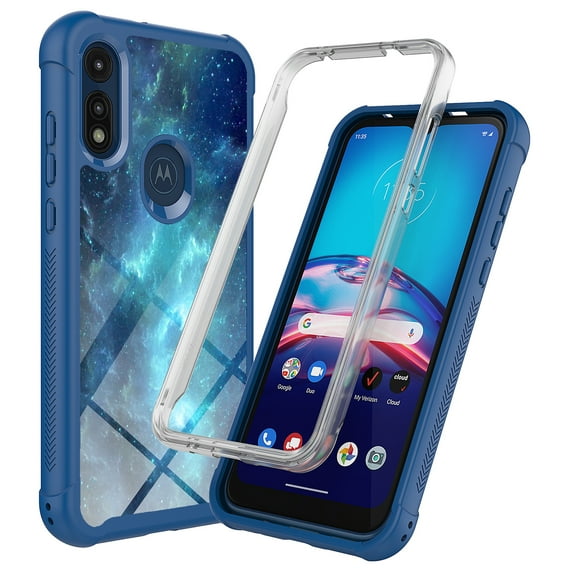 Motorola E 2020 Case, Rosebono Hybrid IMD Design Graphic Anti-Scratch Fashion Cute Colorful Silicone Skin Cover Armor Case for Motorola E 2020 (Galaxy Stardust)