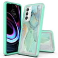 thumbnail image 1 of Motorola Edge 2021 Case, Rosebono Hybrid Graphic Design Pattern Hard Back Pannel Cover Case For Motorola Edge 2021 (Green Marble), 1 of 4