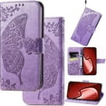 thumbnail image 1 of for Motorola Edge (2021) Leather Wallet Phone Case, Butterfly Flower Relief Folio Flip Cover, Floral Card Holder Cash Slot, Magnetic Clasp, Stand Support, Wrist Strap Lanyard, 1 of 8
