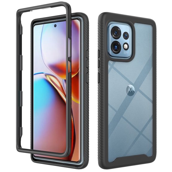 Motorola Edge+ (2023) Case Clear, Moto Edge Plus Case, Rugged Protective Shockproof Transparent Anti-Yellow Anti-Scratch Case Cover for Motorola Edge+ 2023 - Black