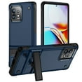 thumbnail image 1 of for Motorola Edge+ 2023 Case, Luxury Anti-falling Shockproof Hybrid Military Grade Cover W/Built-in Kickstand | Ultimate Drop Protection for Motorola Edge+ 2023, Navyblue, 1 of 7